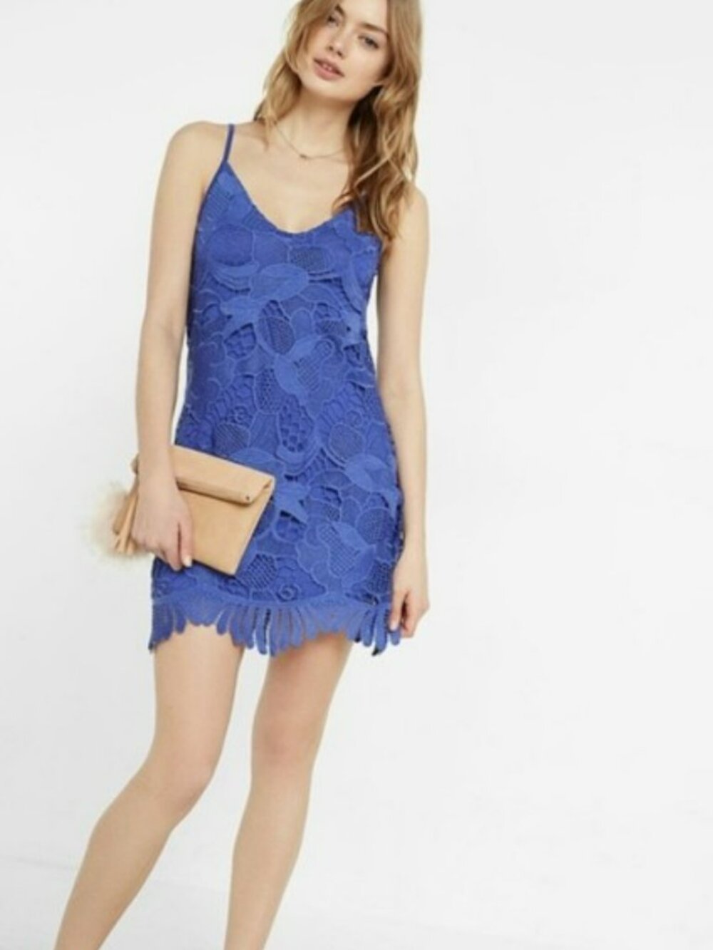 ✨ Express Royal Blue Guipure Lace Cami Dress ✨